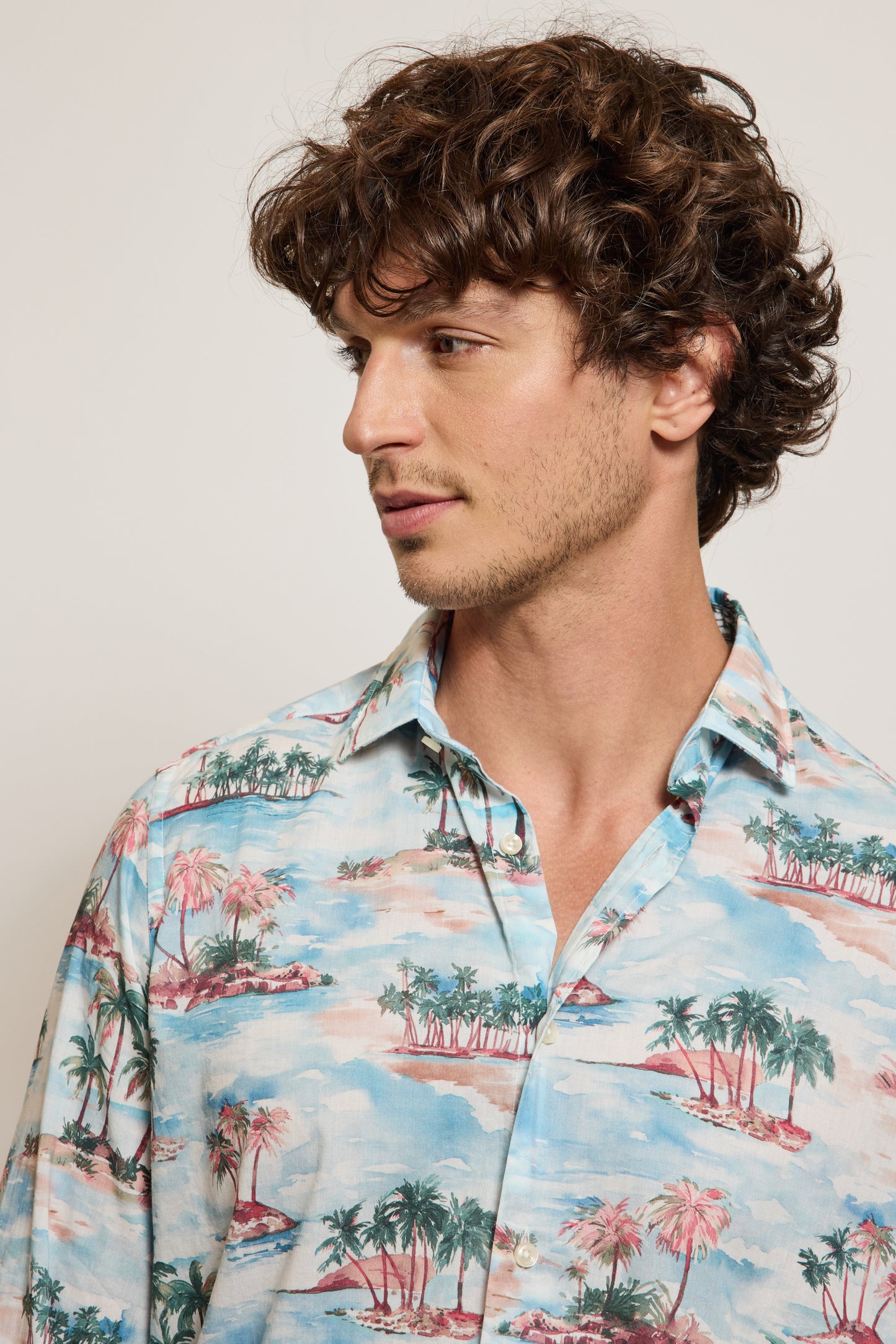 SEMI SLIM SHIRT PALM TREES