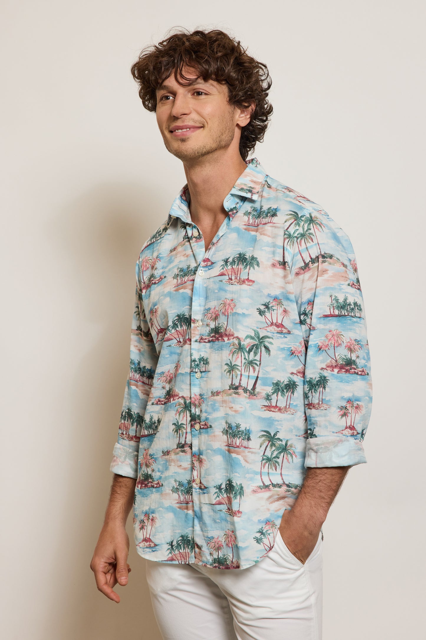 SEMI SLIM SHIRT PALM TREES