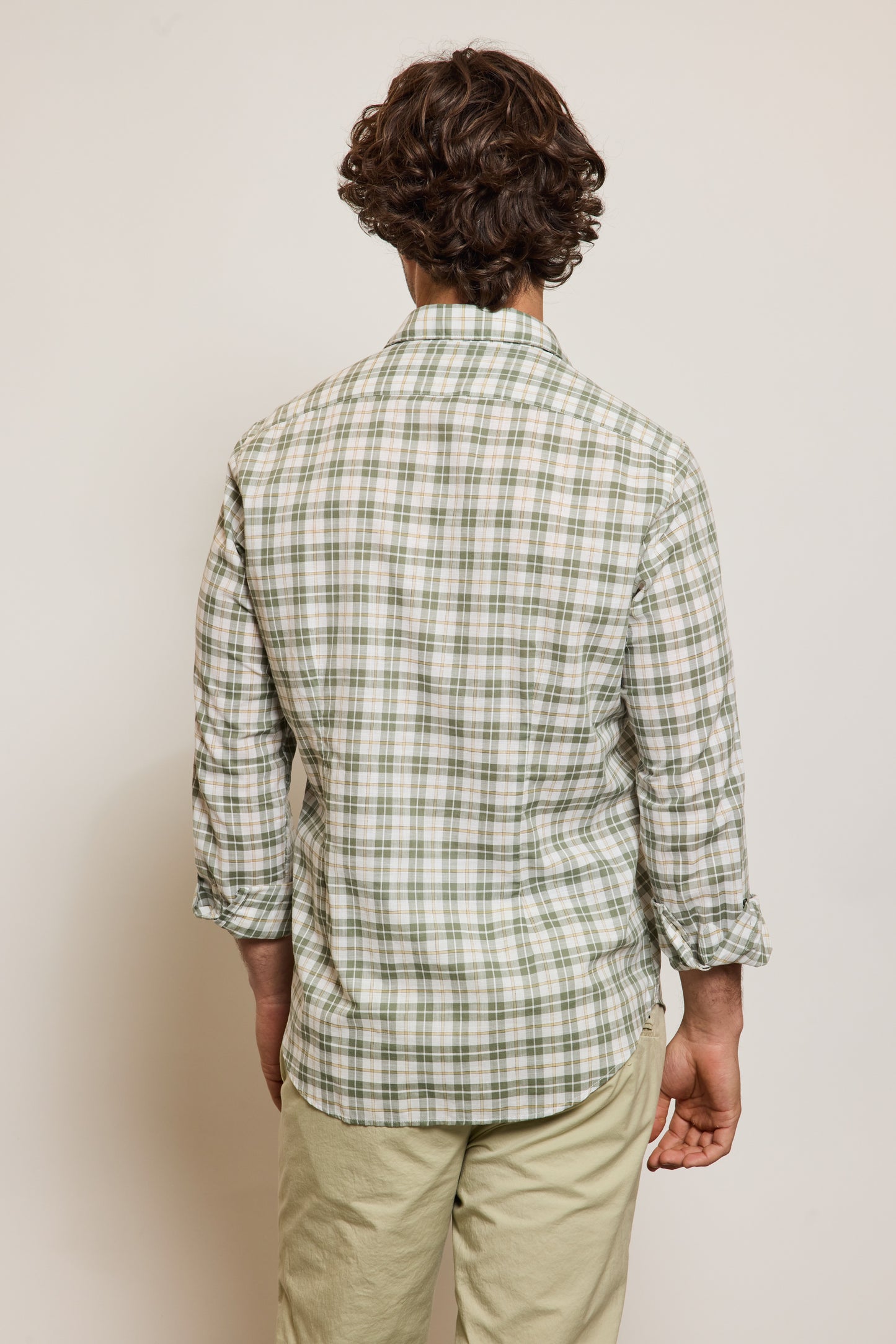 CHEMISE AJUSTÉE TARTAN KAKI