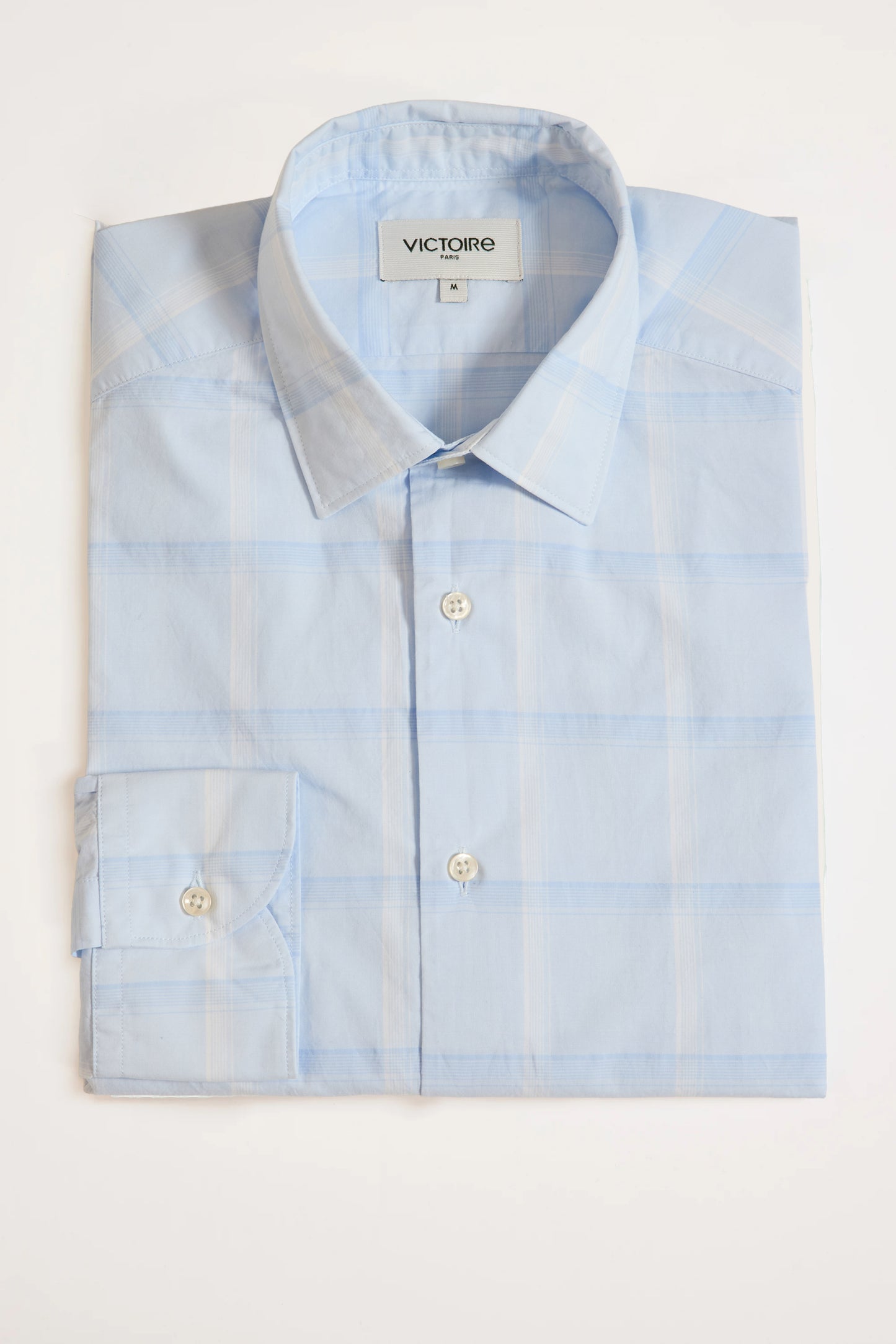 CHEMISE AJUSTÉE MAXI CARREAUX CIEL