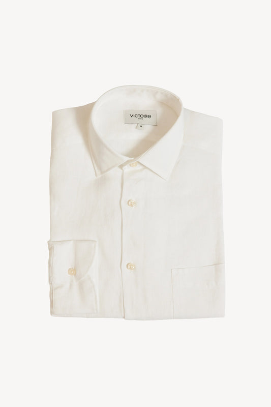 CHEMISE AJUSTÉE EN LIN BLANCHE