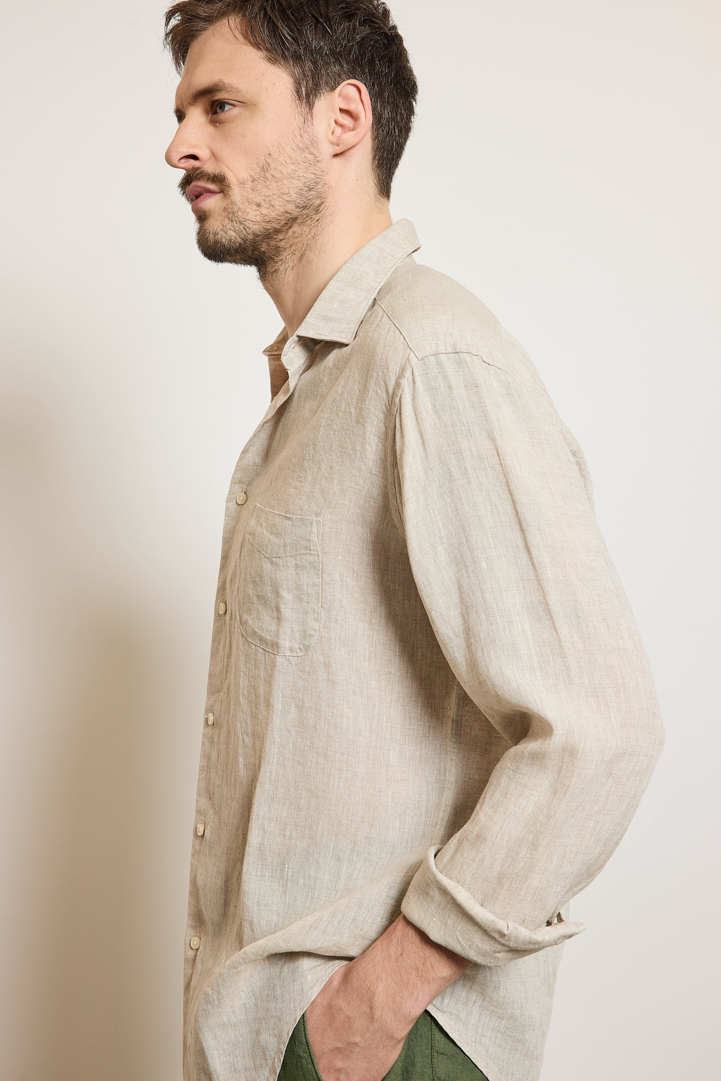 CHEMISE AJUSTÉE EN LIN FICELLE