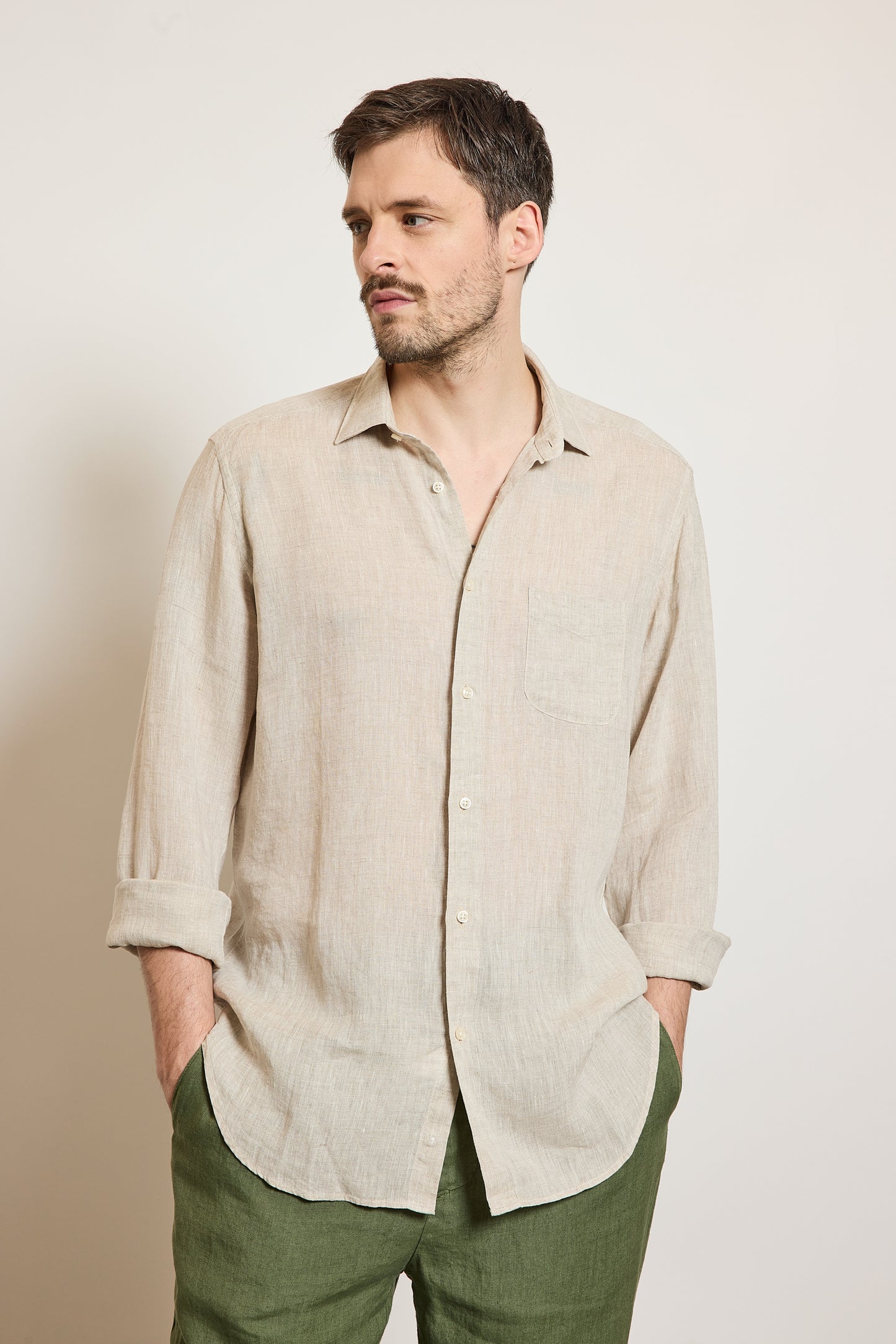 CHEMISE AJUSTÉE EN LIN FICELLE
