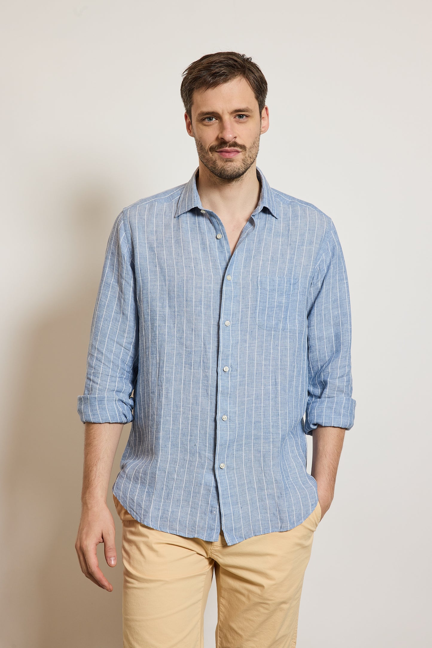 CHEMISE AJUSTÉE EN LIN COTON JEAN