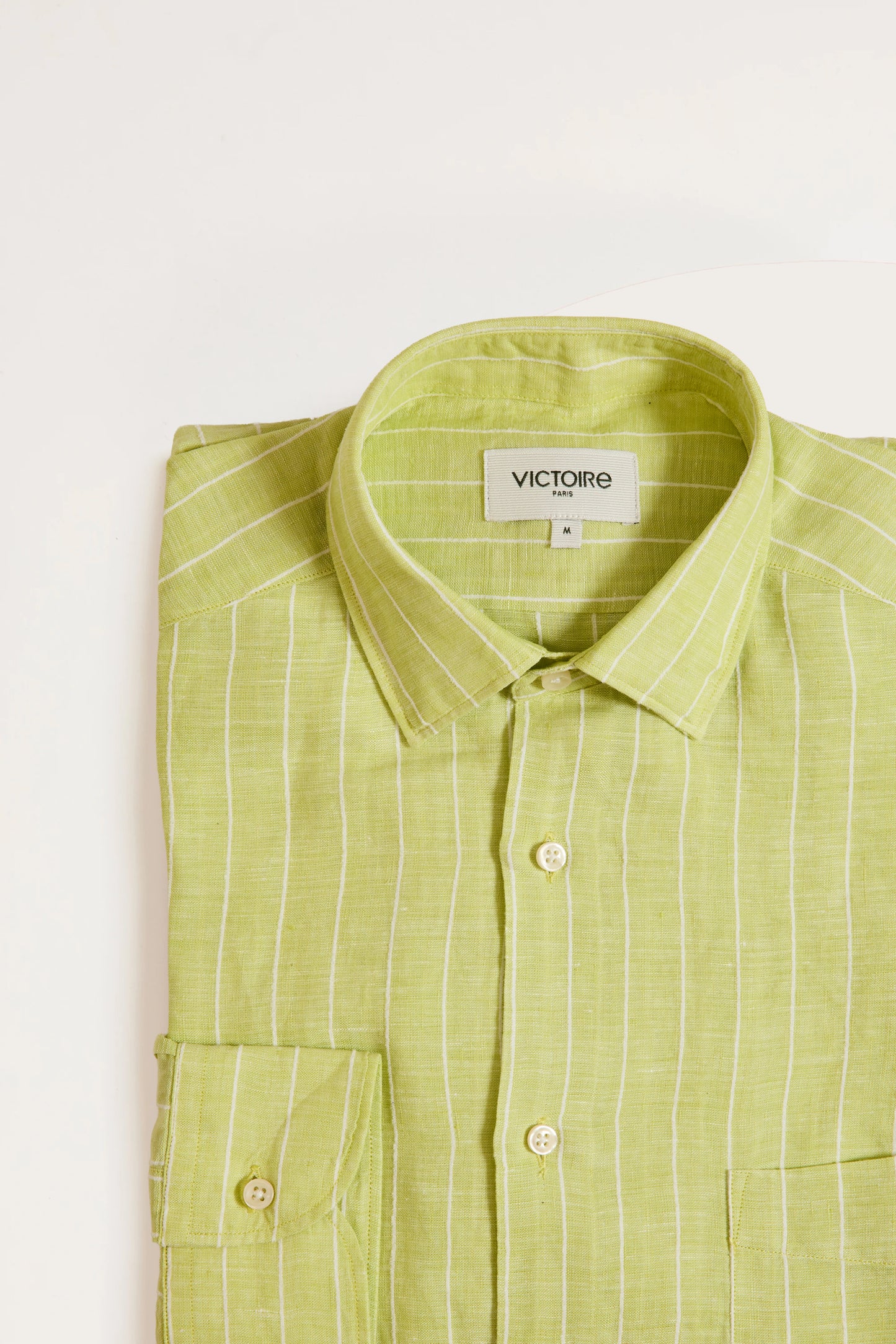 CHEMISE AJUSTÉE EN LIN COTON LIME