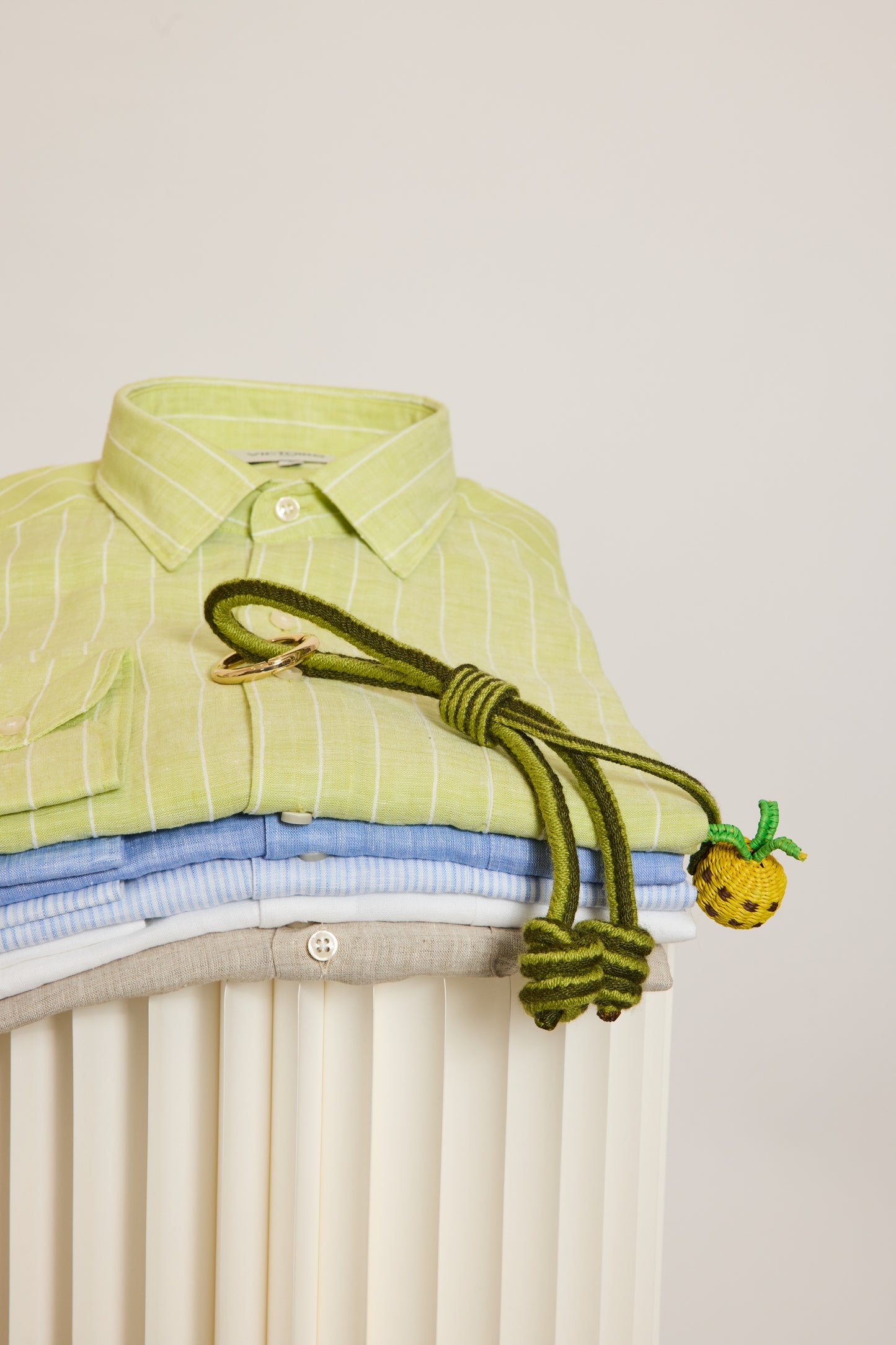 CHEMISE AJUSTÉE EN LIN COTON LIME