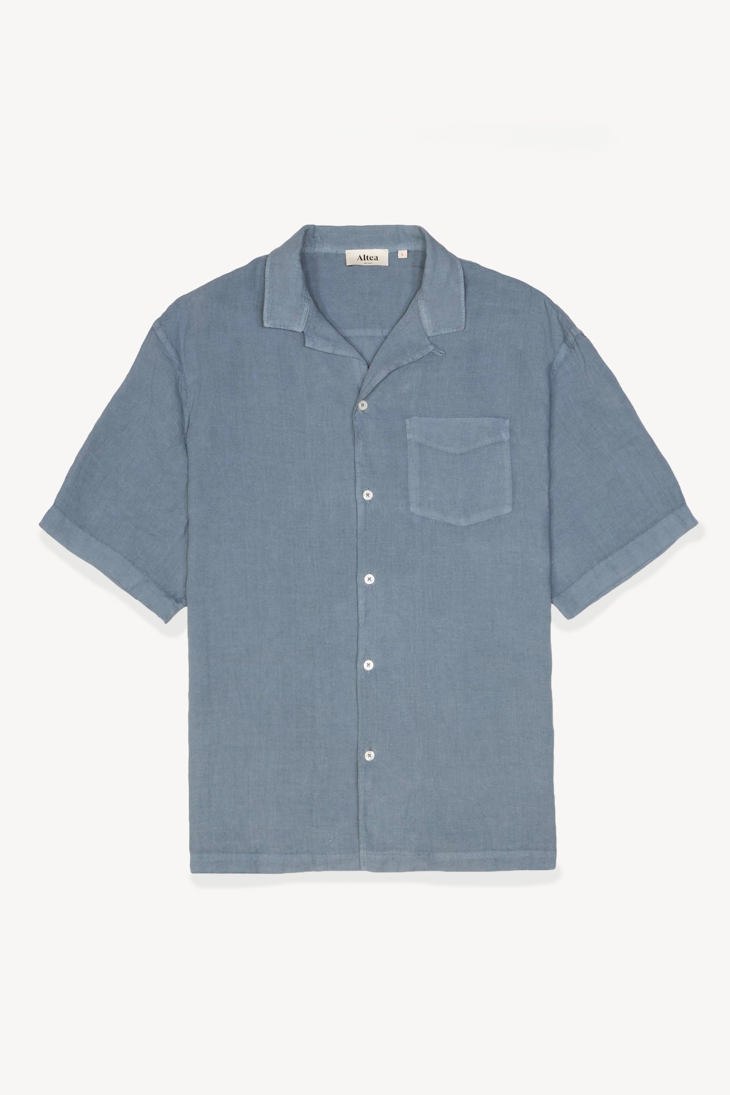LINEN BOWLING SHIRT BLUE