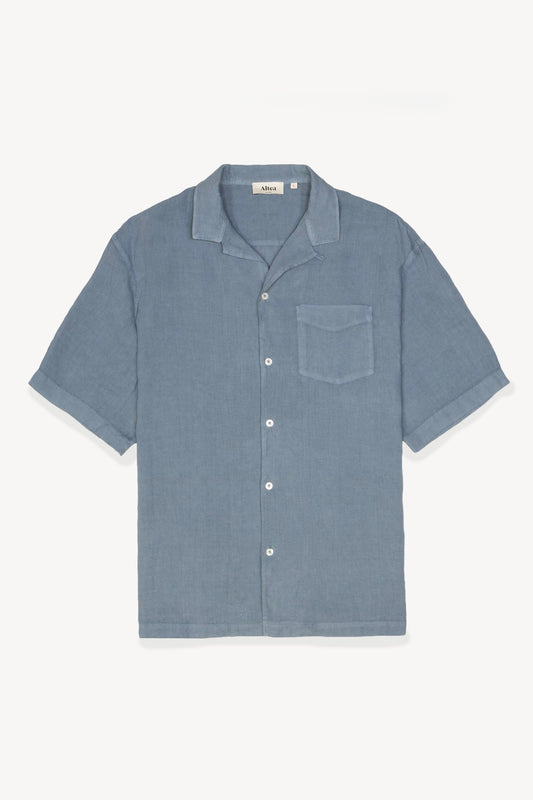CHEMISE BOWLING LIN BLEUE