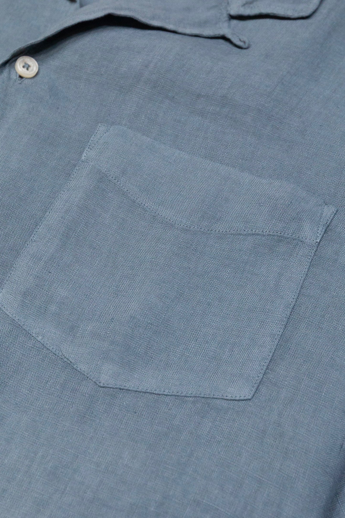 LINEN BOWLING SHIRT BLUE