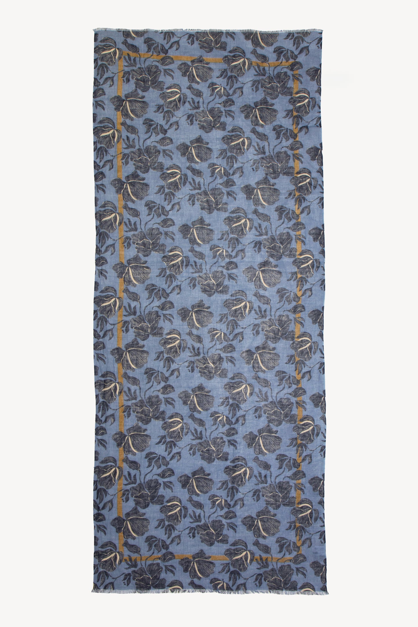 ECHARPE EN LIN & COTON BLEUE