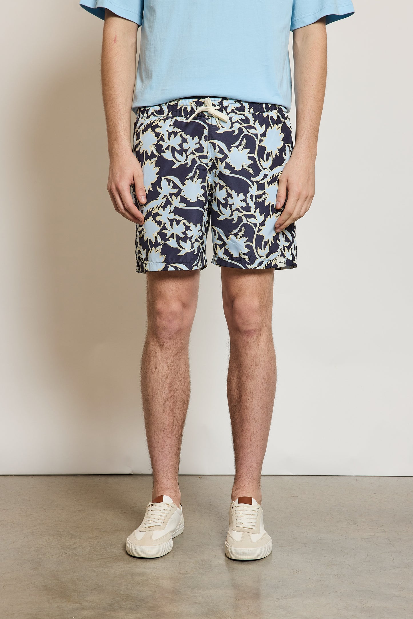 MAILLOT DE BAIN FEUILLAGES MARINE