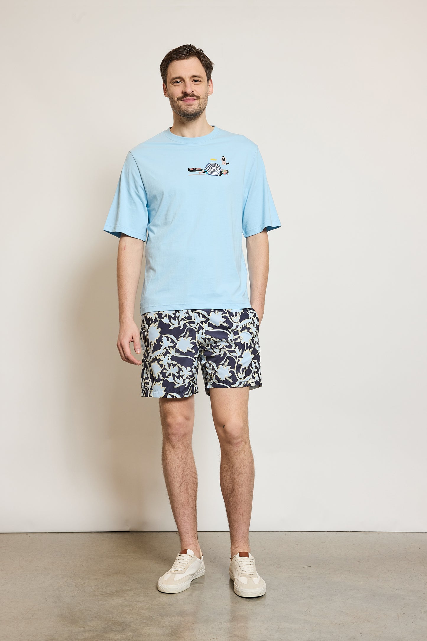 MAILLOT DE BAIN FEUILLAGES MARINE