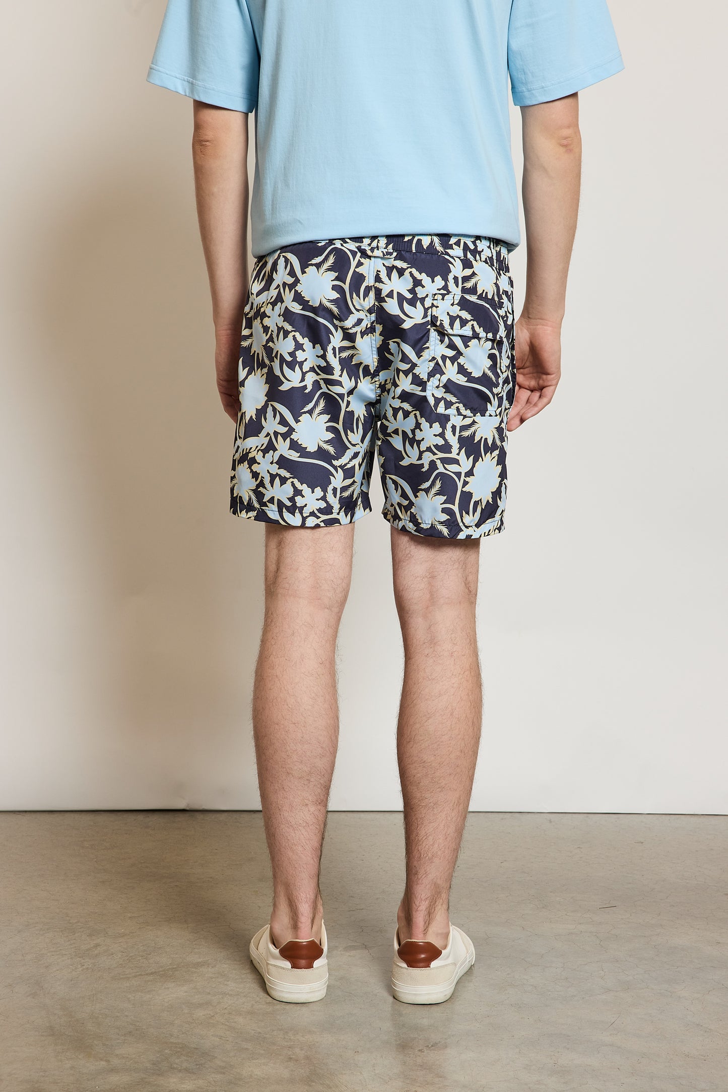 MAILLOT DE BAIN FEUILLAGES MARINE