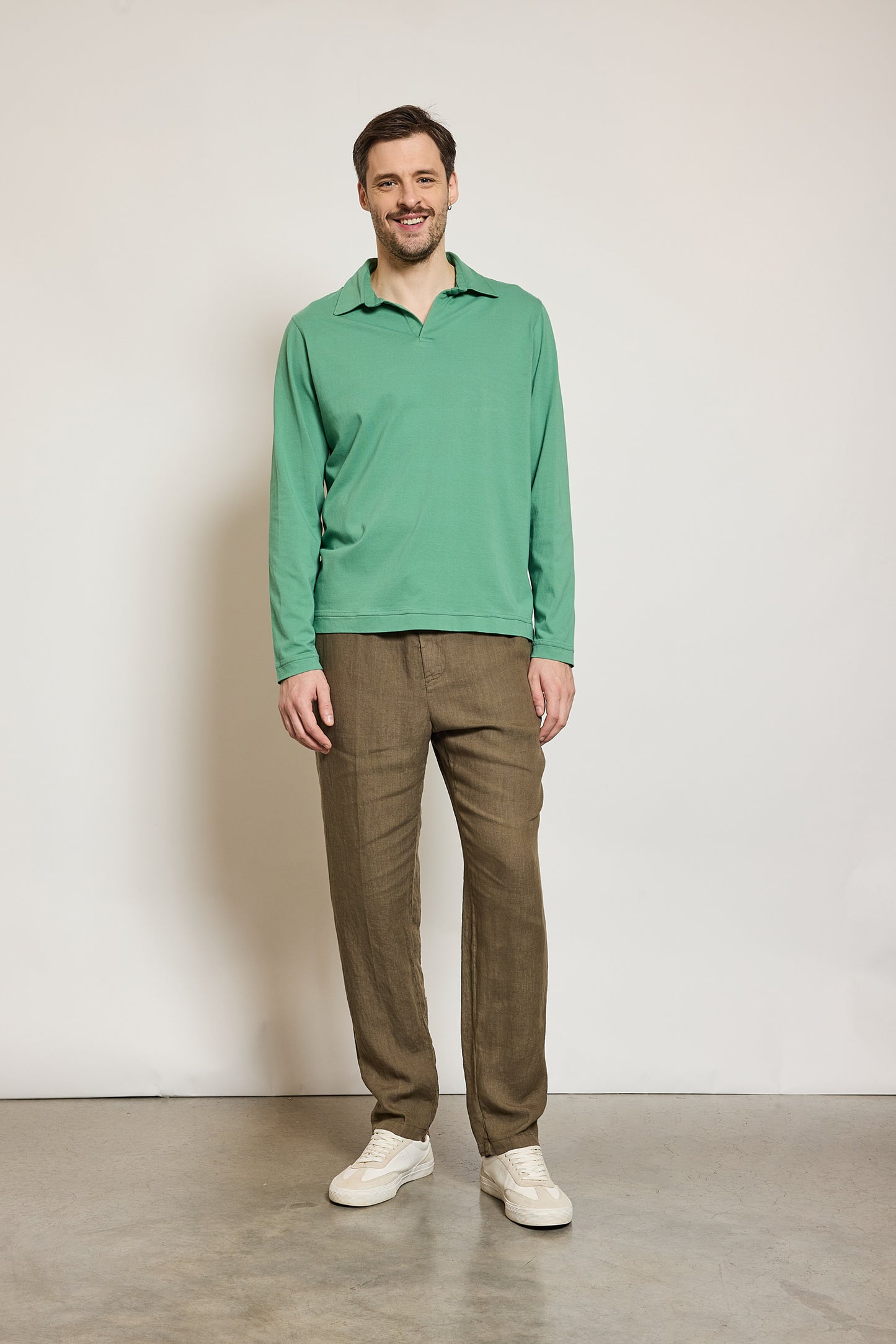 PANTALON EN LIN BRONZE