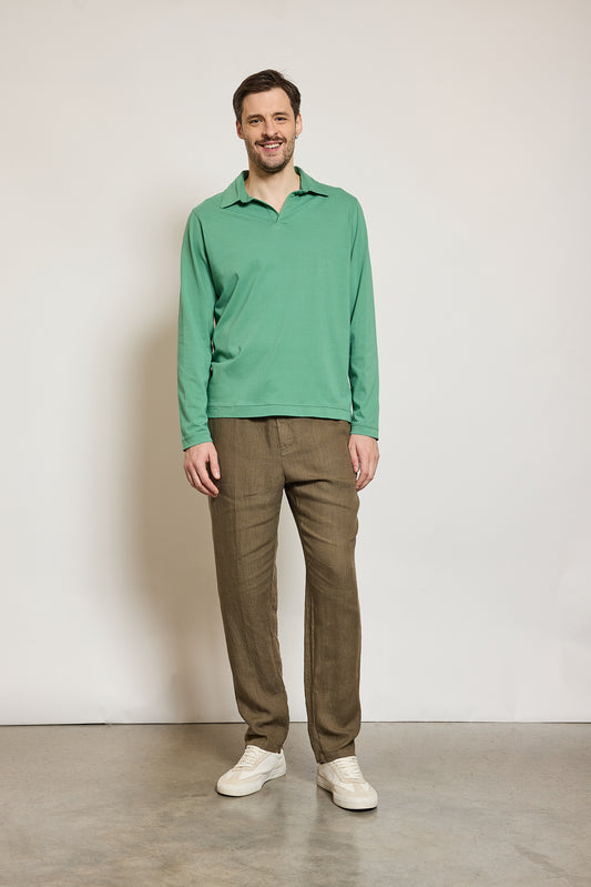 PANTALON EN LIN BRONZE