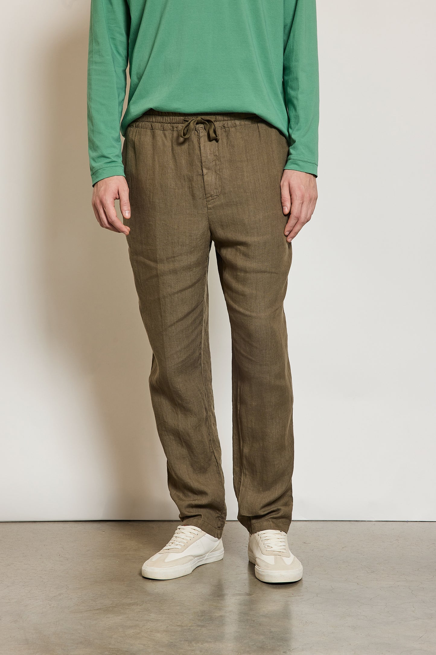 PANTALON EN LIN BRONZE