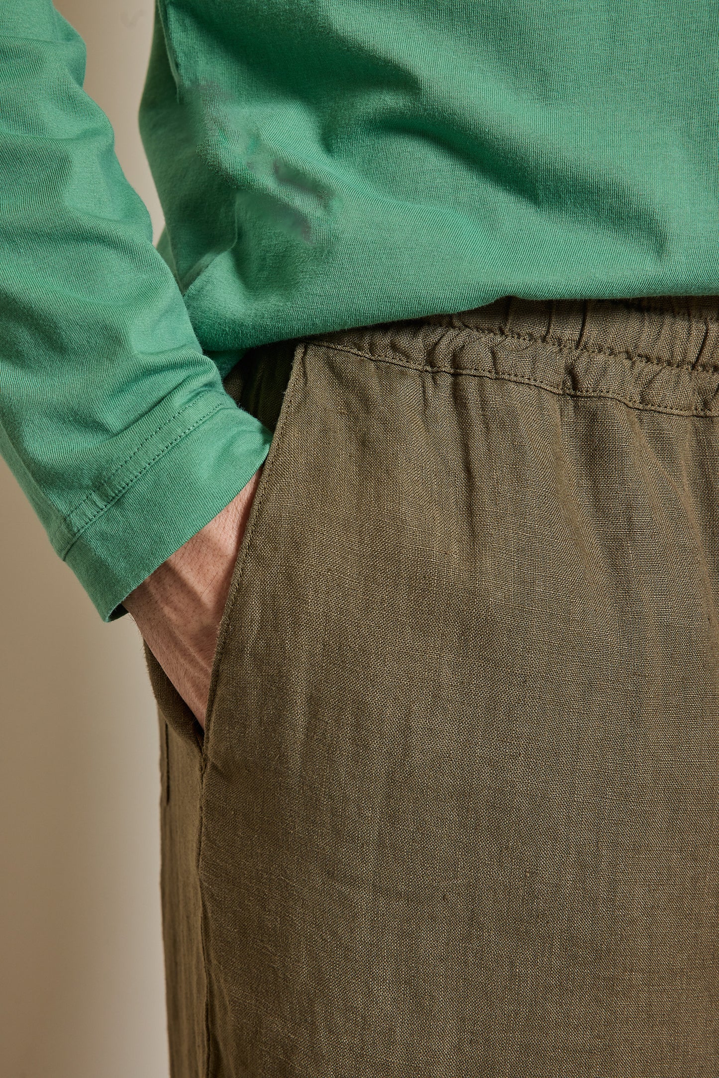 PANTALON EN LIN BRONZE