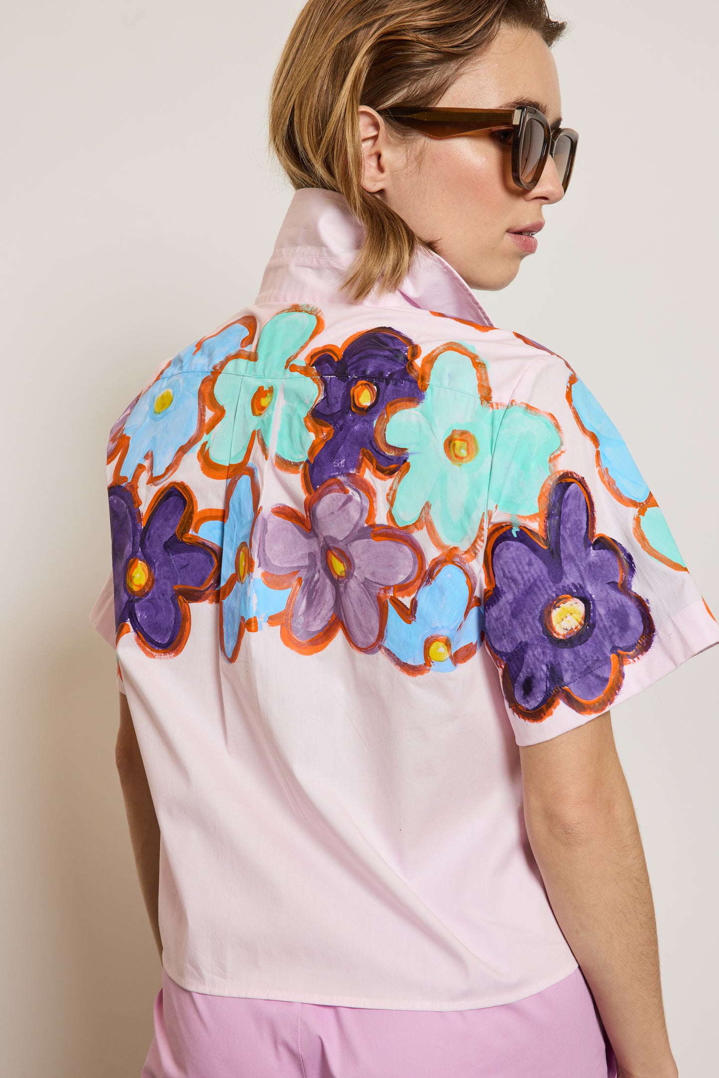 PAINTED SHORT SHIRT PINK