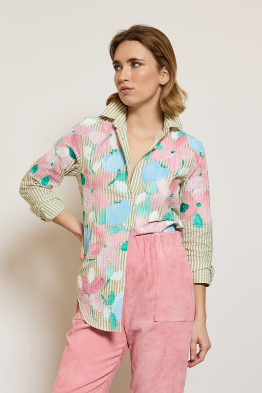 OVERSIZED TRAPEZE SHIRT GREEN