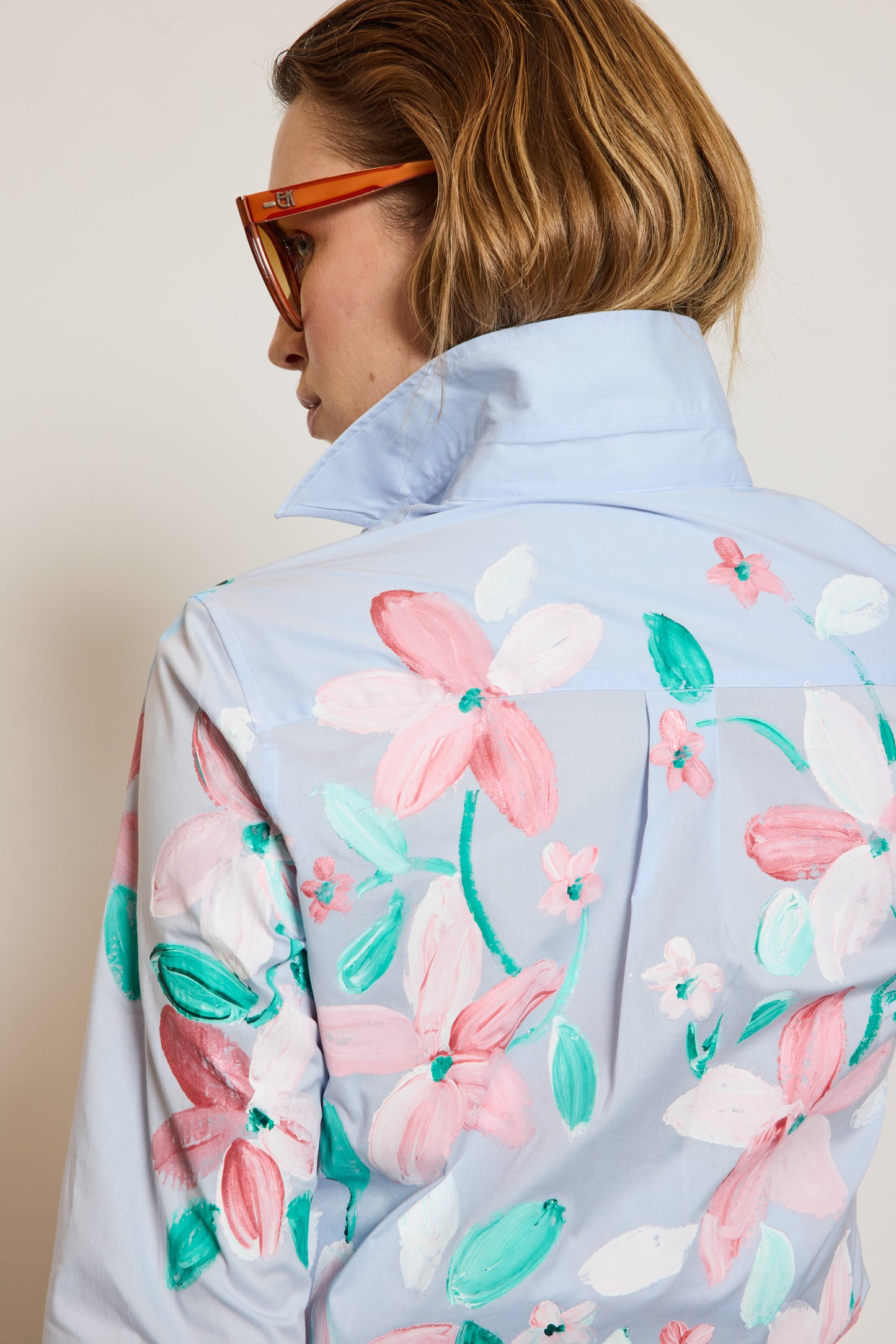 PAINTED STRAIGHT SHIRT SKY BLUE