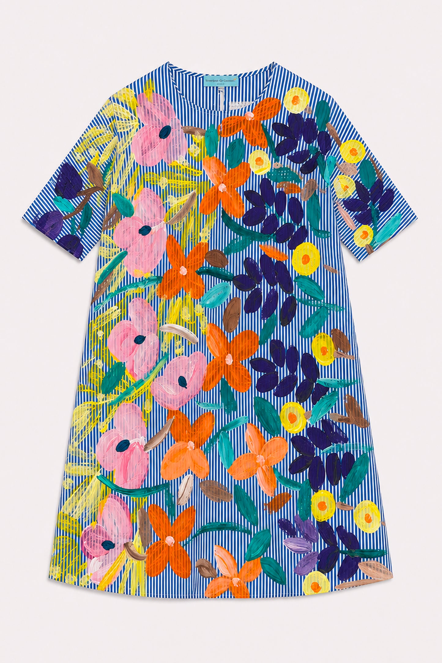 OVERSIZED PAINTED DRESS BLUE