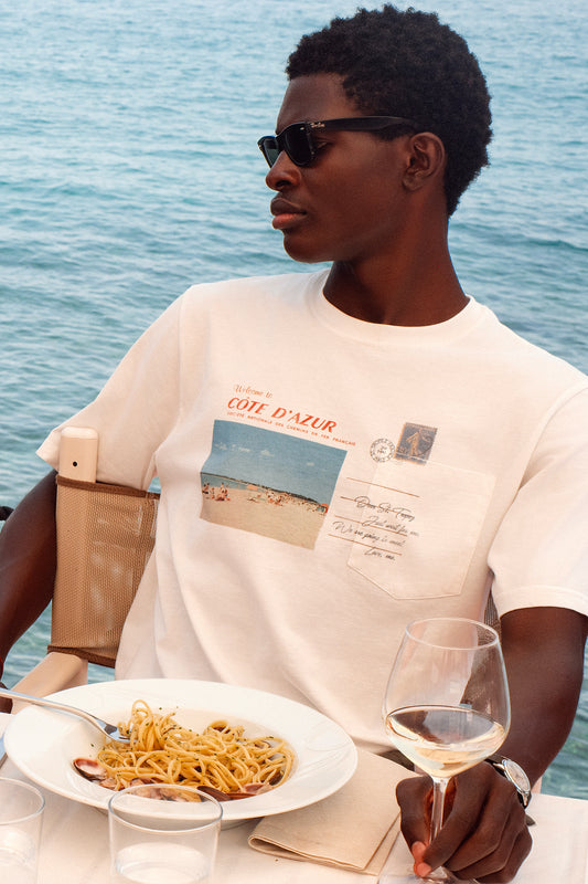 T-SHIRT CARTE POSTALE BLANC