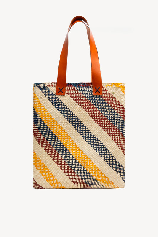 CABAS À RAYURES JAUNE