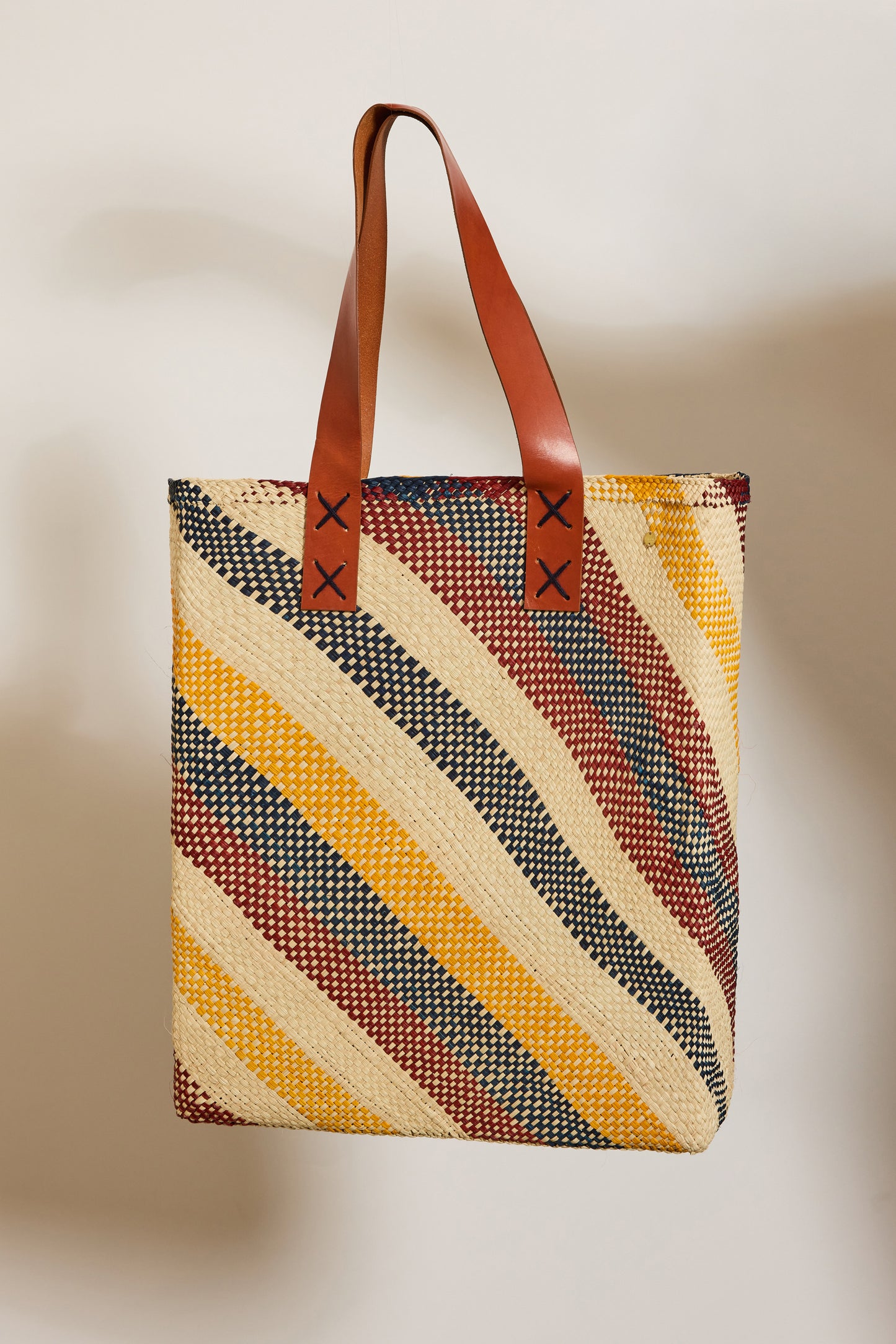 CABAS À RAYURES JAUNE