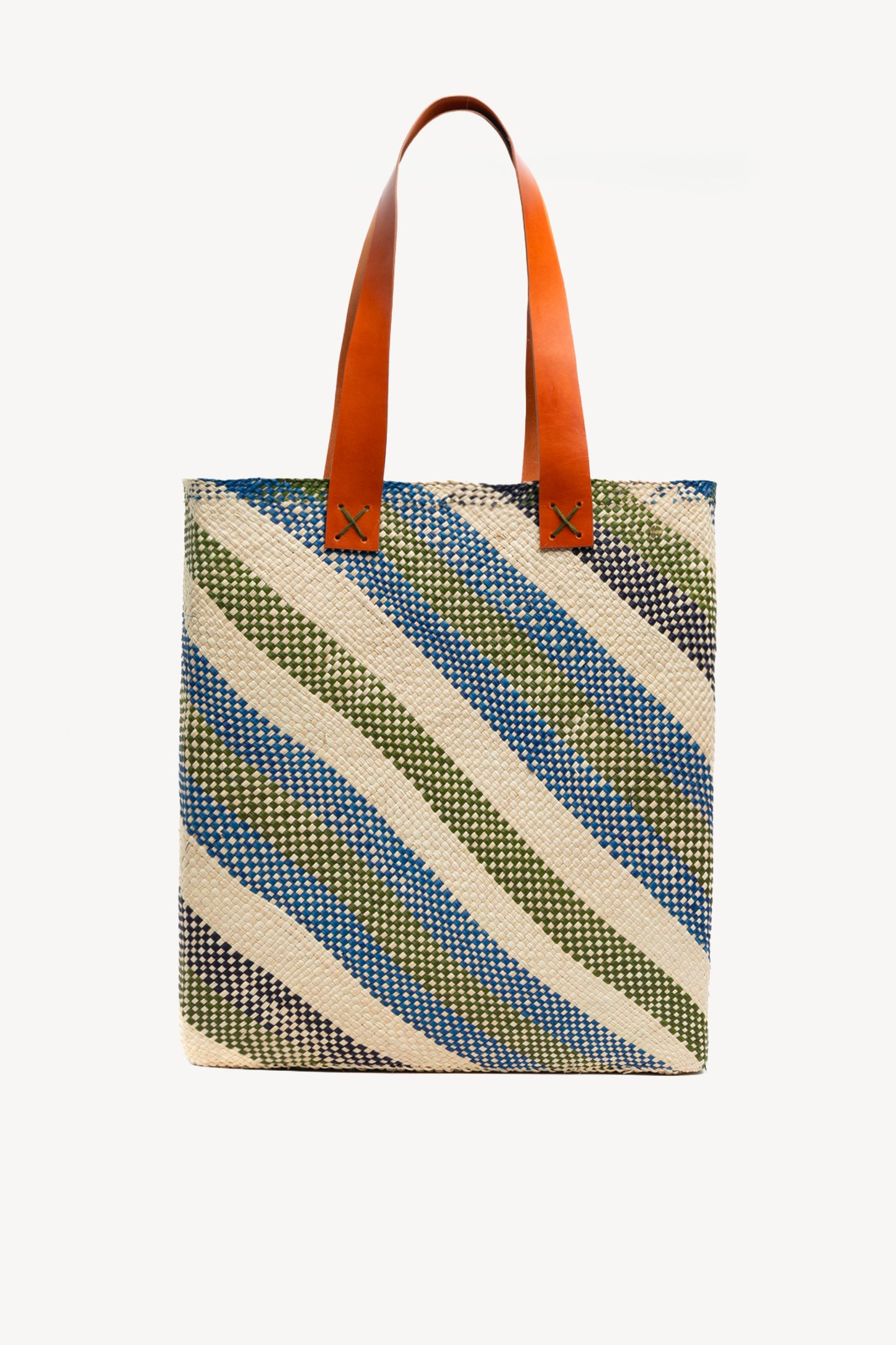 CABAS À RAYURES KAKI