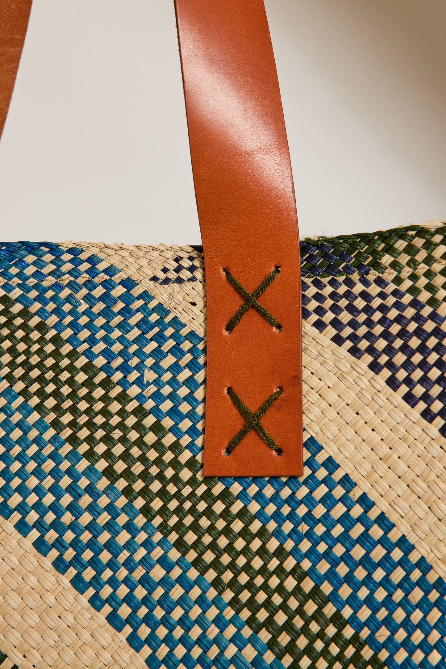 CABAS À RAYURES KAKI