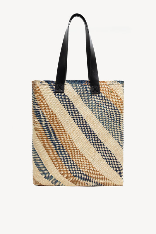 STRIPED TOTE BAG NAVY
