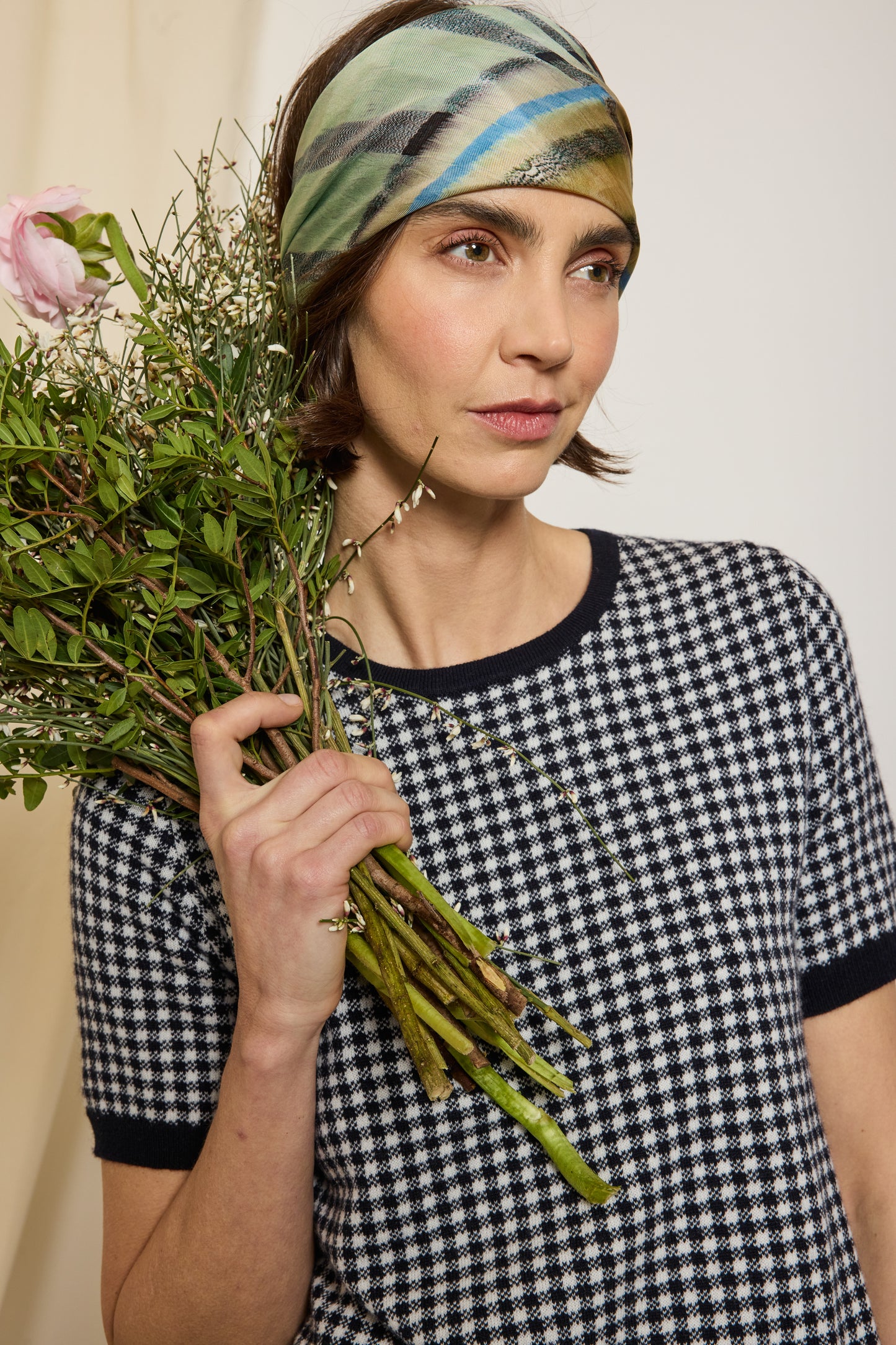 T-SHIRT VICHY MARINE