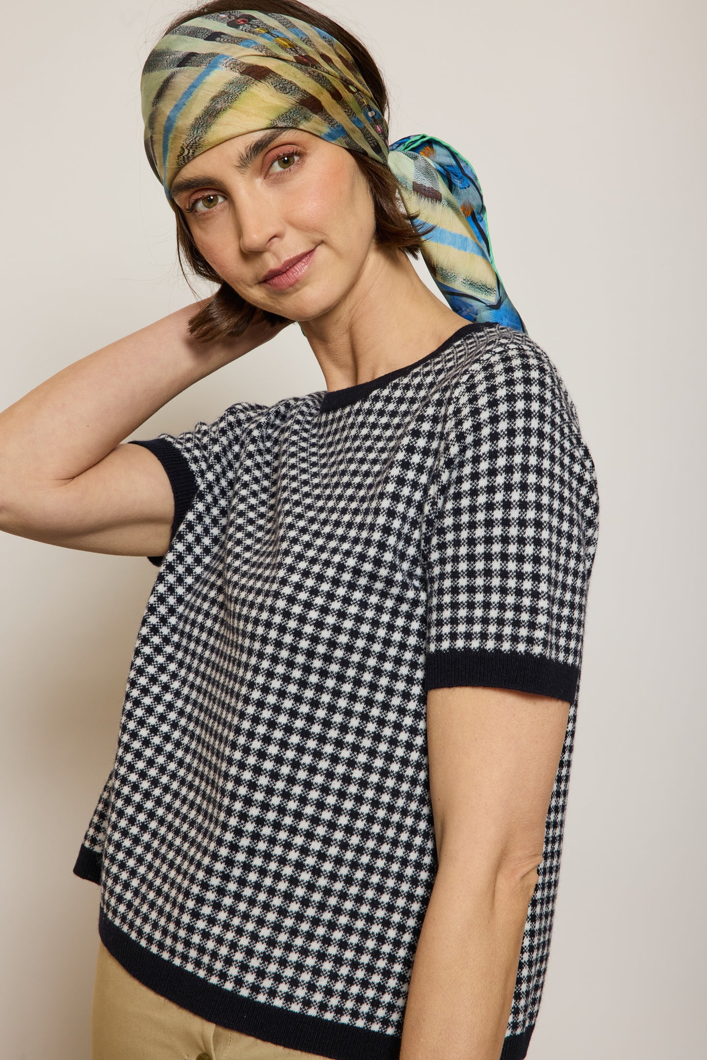 T-SHIRT VICHY MARINE