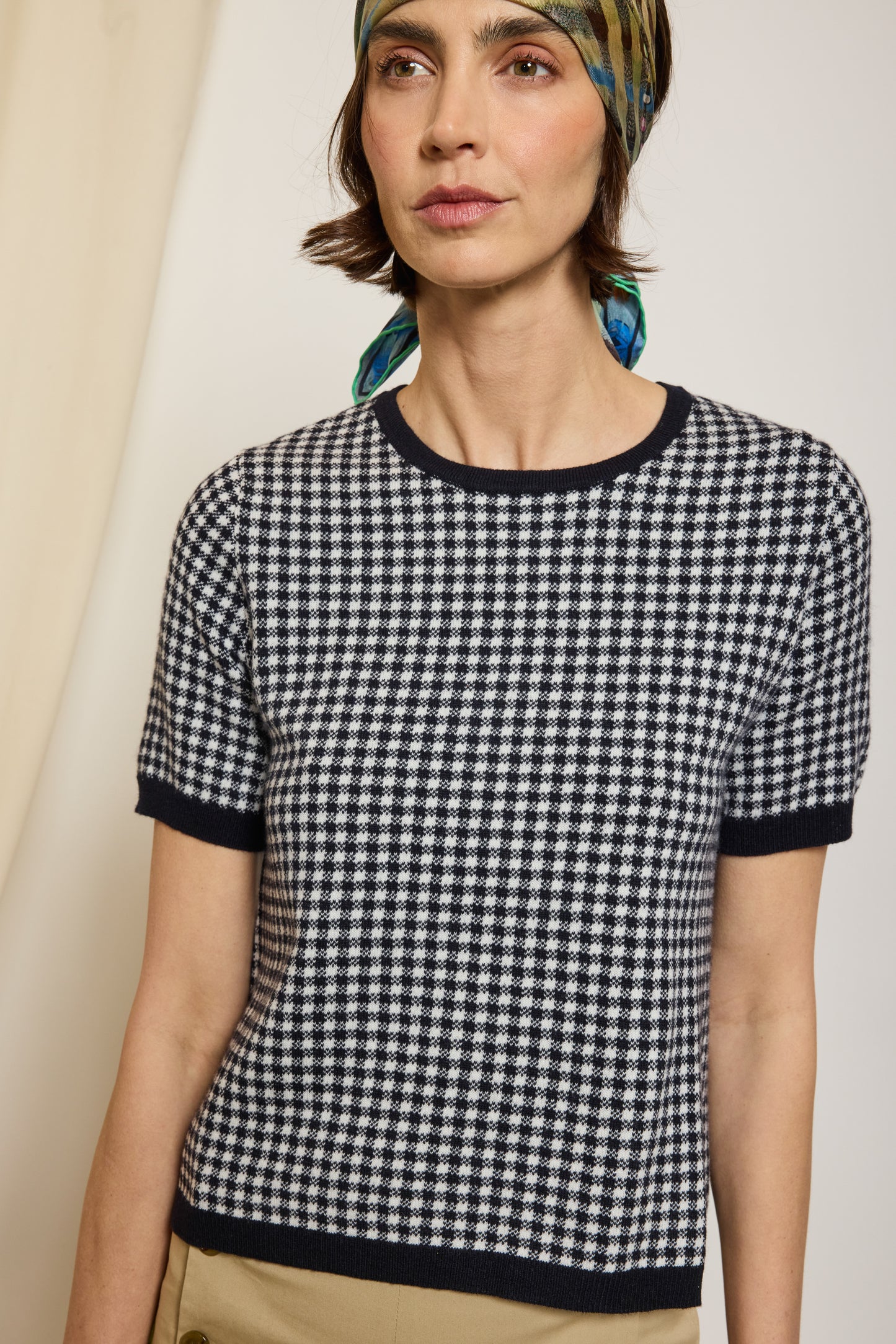 T-SHIRT VICHY MARINE