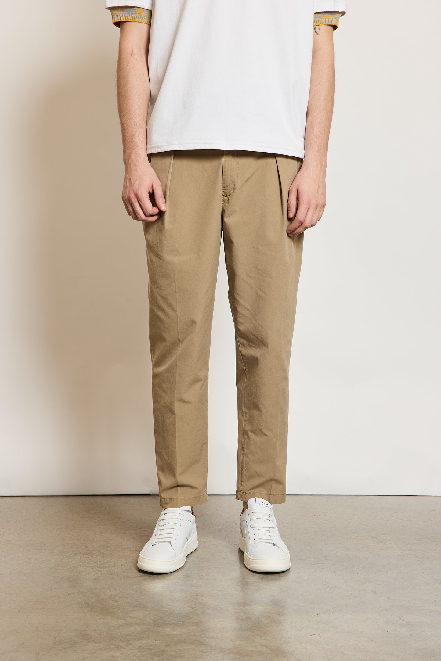 DOUBLE PLEATE TROUSERS BEIGE