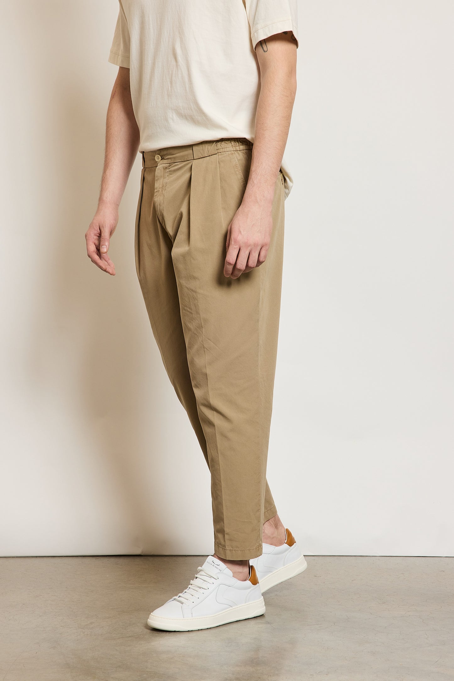 DOUBLE PLEATE TROUSERS BEIGE