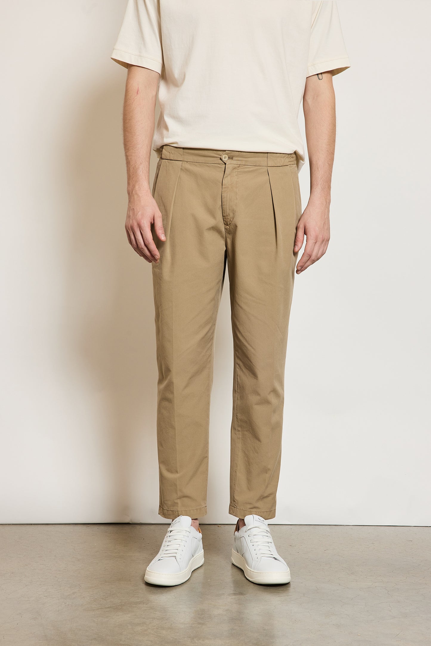 DOUBLE PLEATE TROUSERS BEIGE