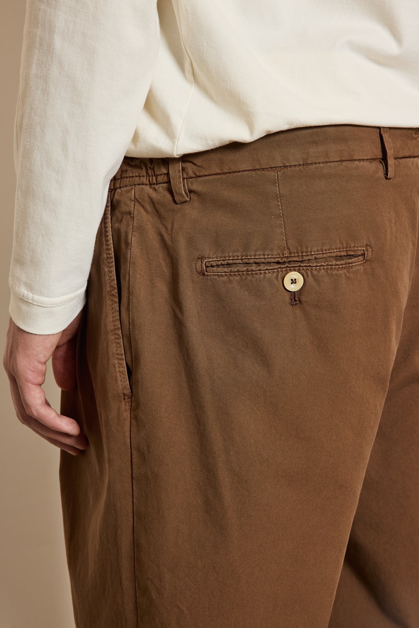 DOUBLE PLEATE TROUSERS BROWN