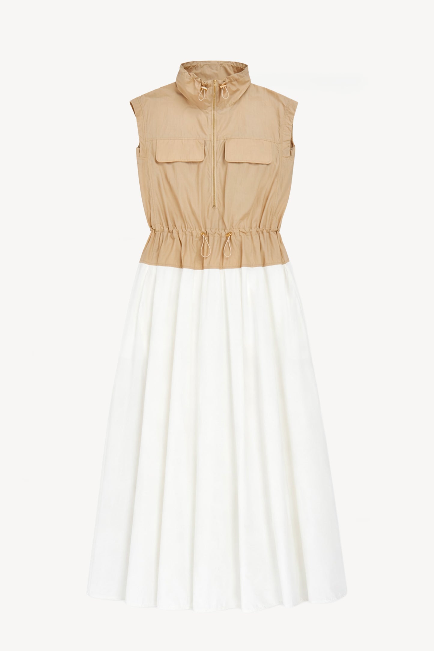 TWO-COLOURED DRESS WHITE