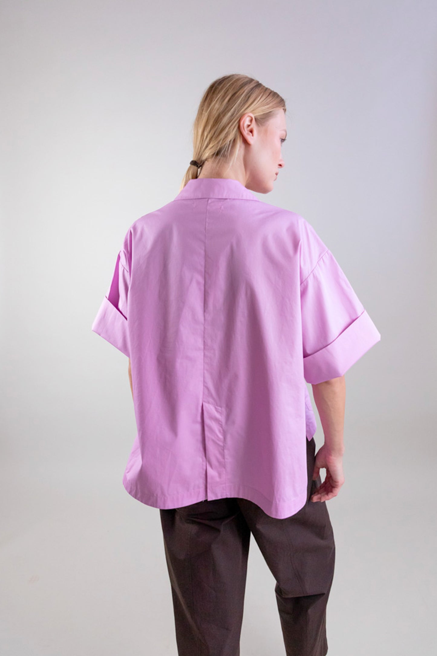KIMONO EN POPELINE ROSE