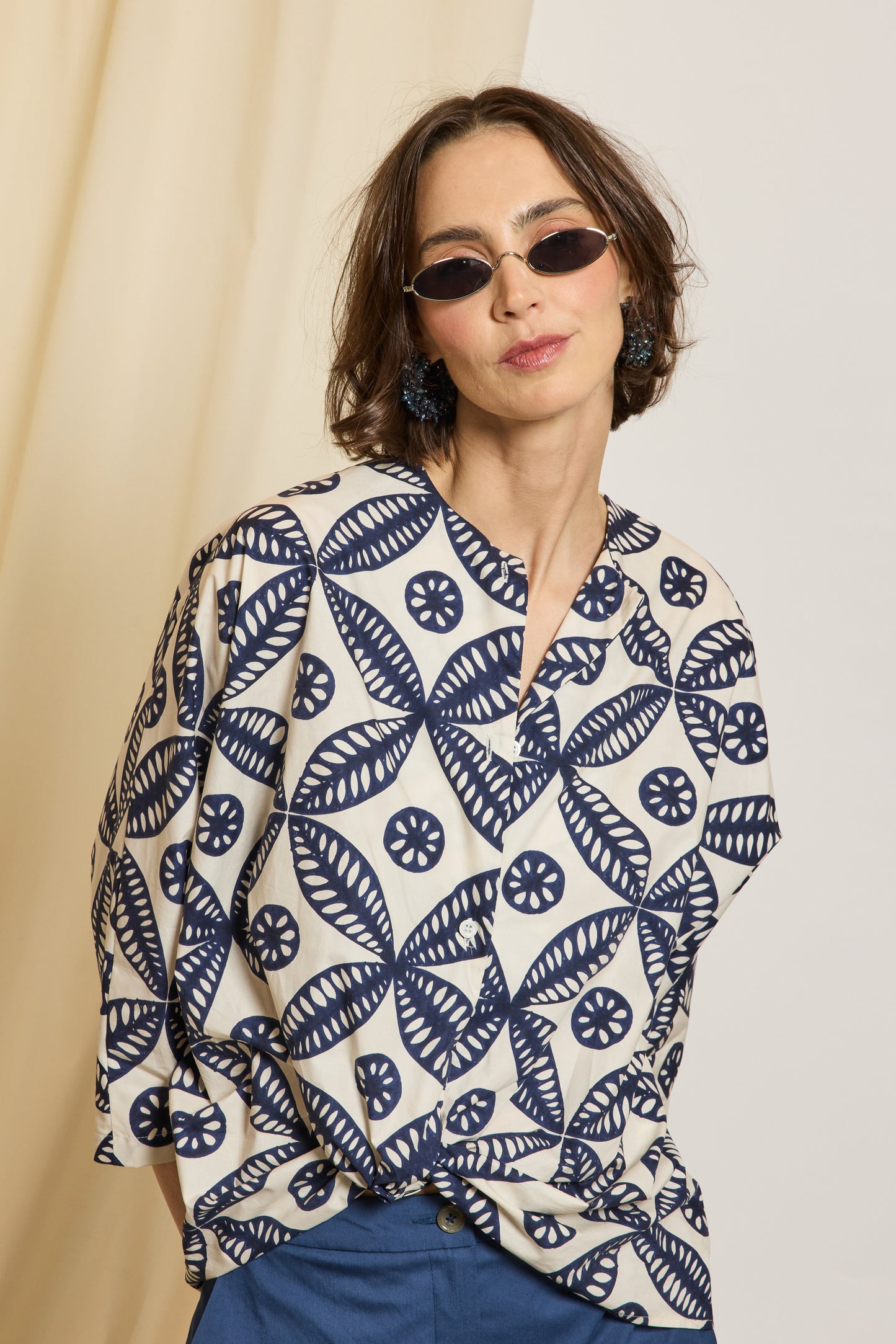 CHEMISE IMPRIMÉE BLEUE