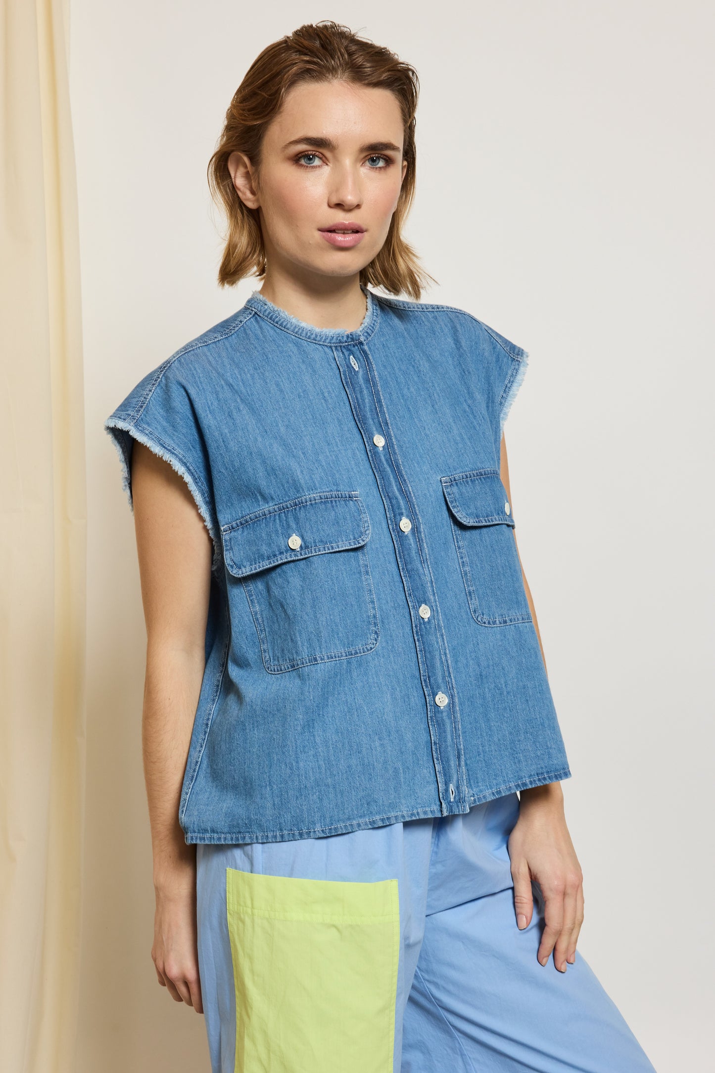 CHEMISE EN JEAN BLEUE
