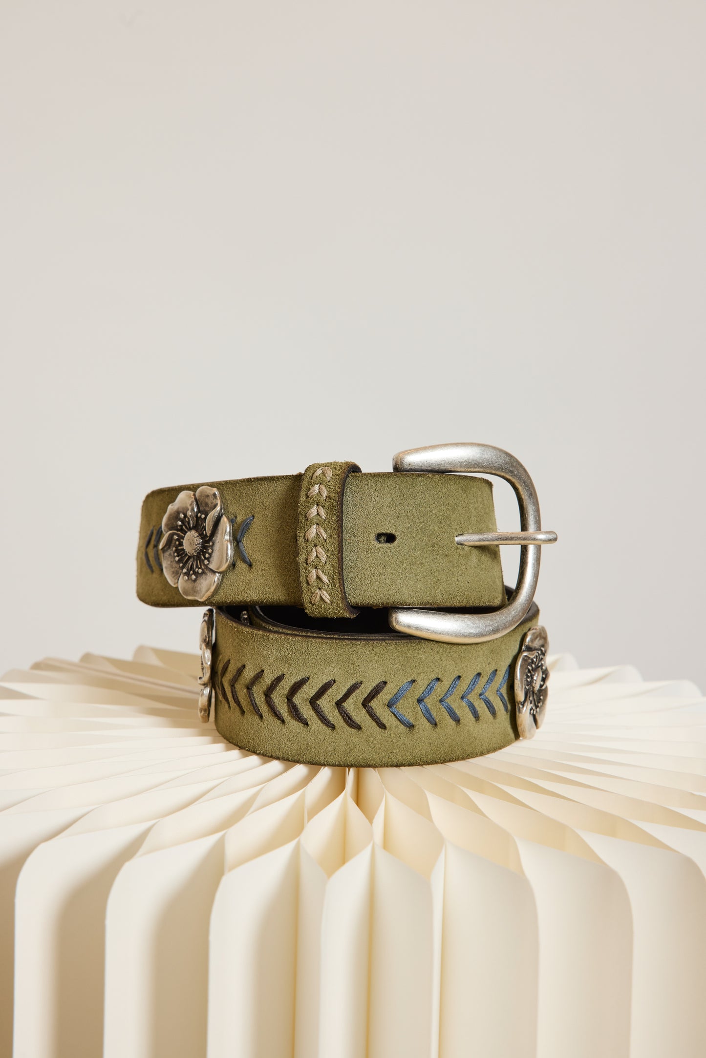 CEINTURE FLEURS VERT