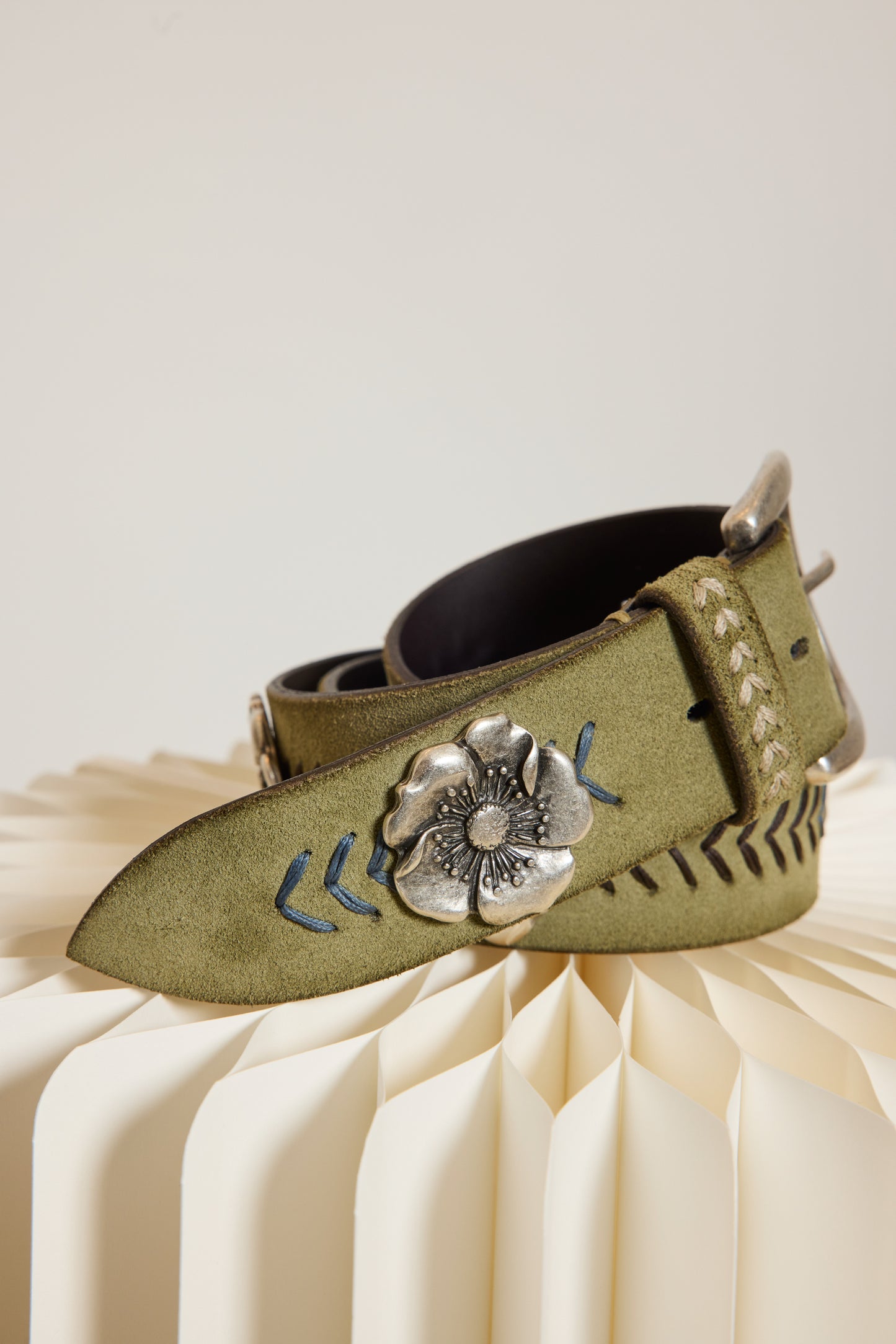 CEINTURE FLEURS VERT