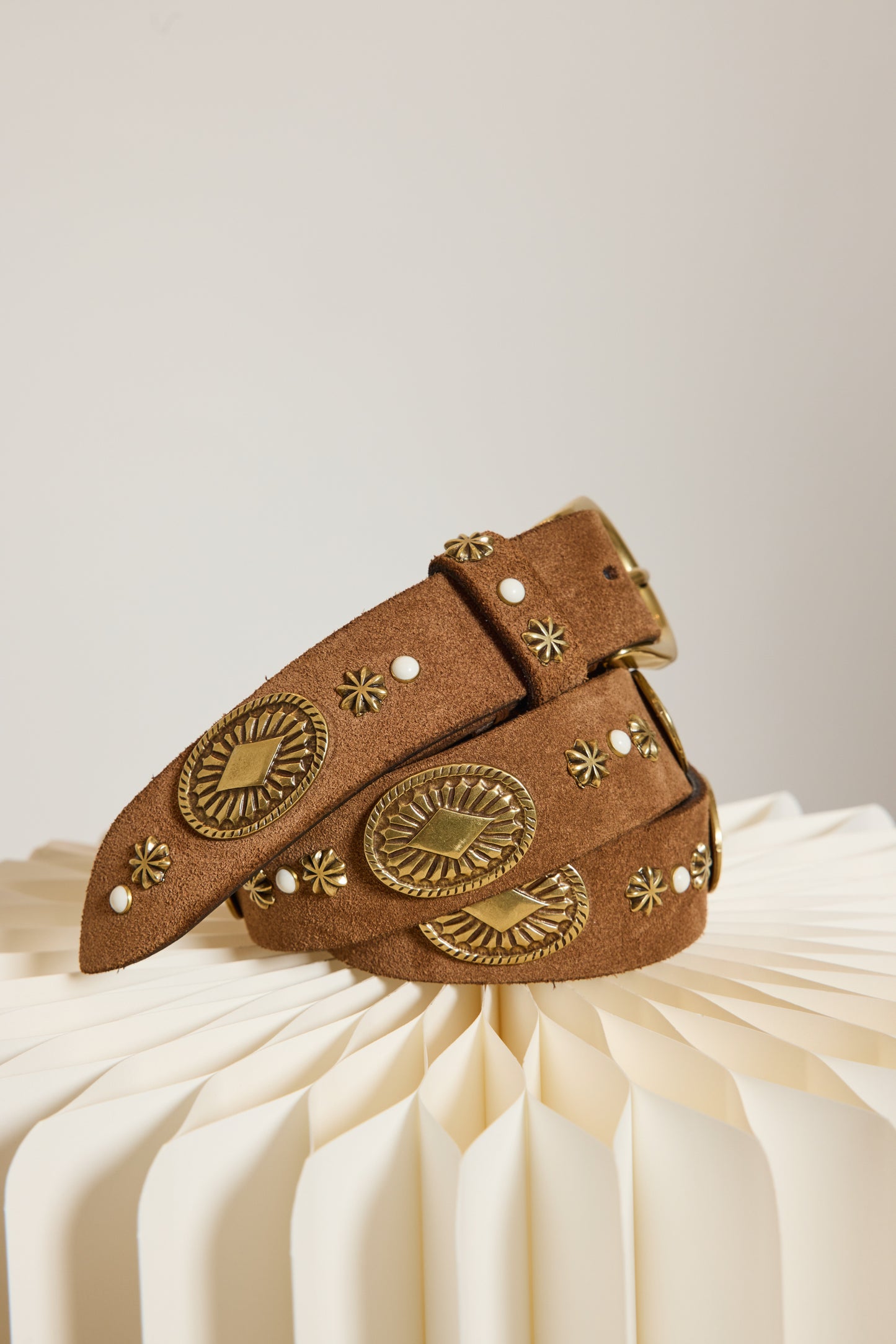 CEINTURE CABOCHONS MARRON