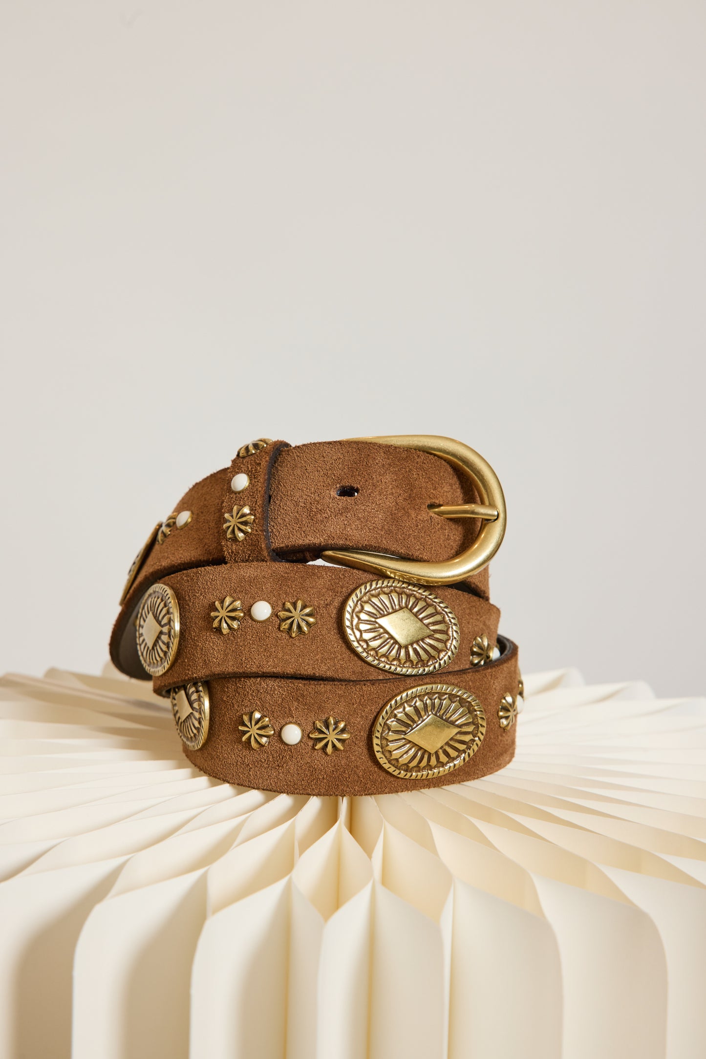 CEINTURE CABOCHONS MARRON