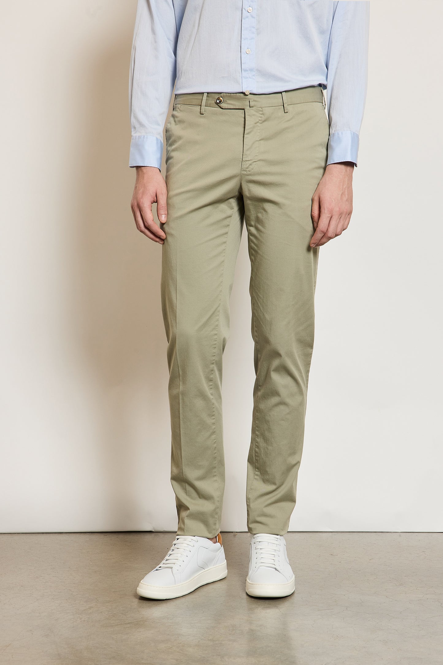 PANTALON EN GABARDINE SLIM FIT SAUGE