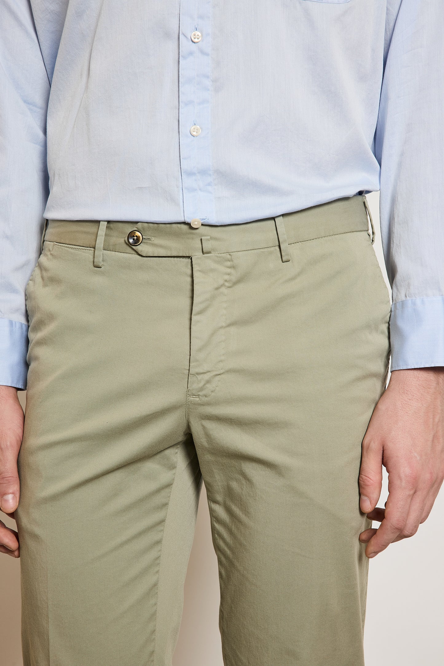 PANTALON EN GABARDINE SLIM FIT SAUGE