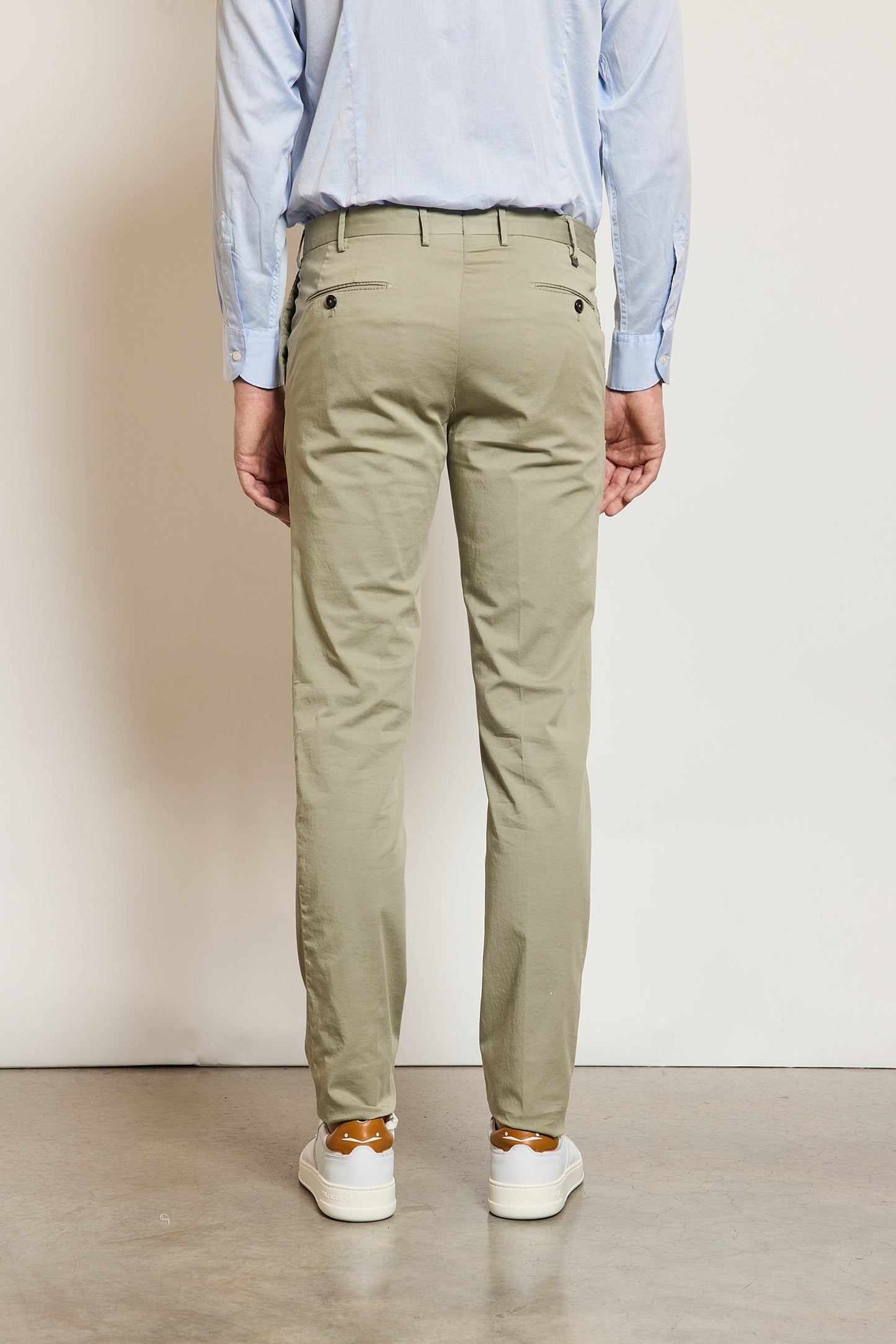 PANTALON EN GABARDINE SLIM FIT SAUGE