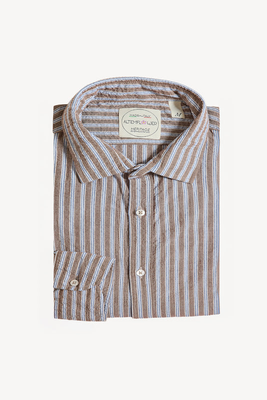 CHEMISE SEERSUCKERS CHOCOLAT